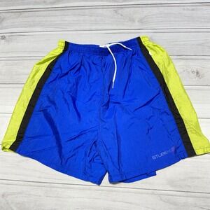 Stubbies Swim Trunks Mens Medium Blue Vintage 90s Colorblock Nylon Shorts